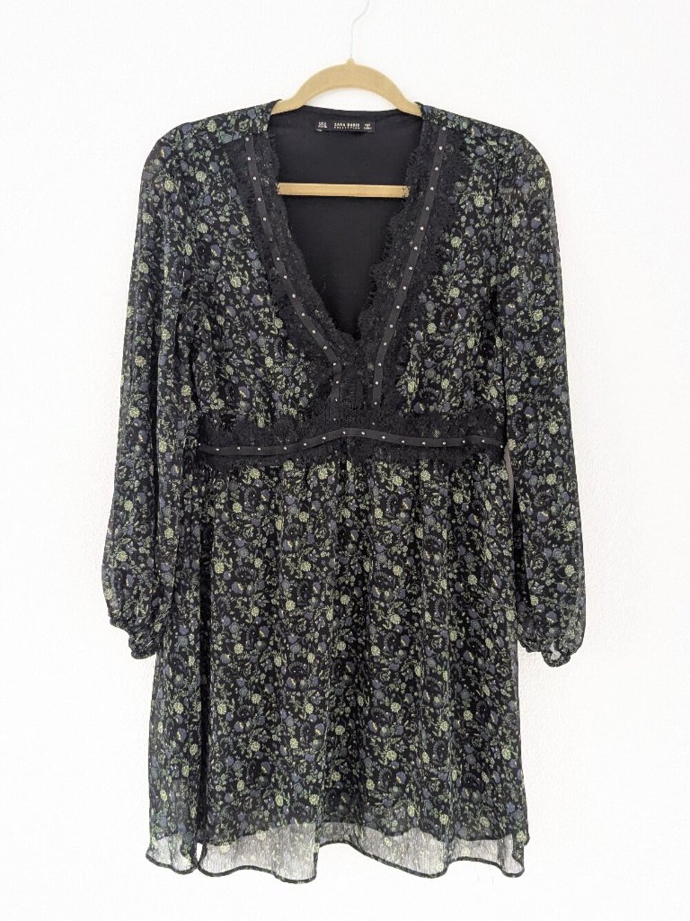 Boho Style Zara Dress with Lace Trim